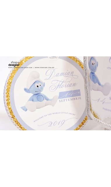 Trusou de botez complet pentru baieti cu strumfi, Bebe Strumf 4